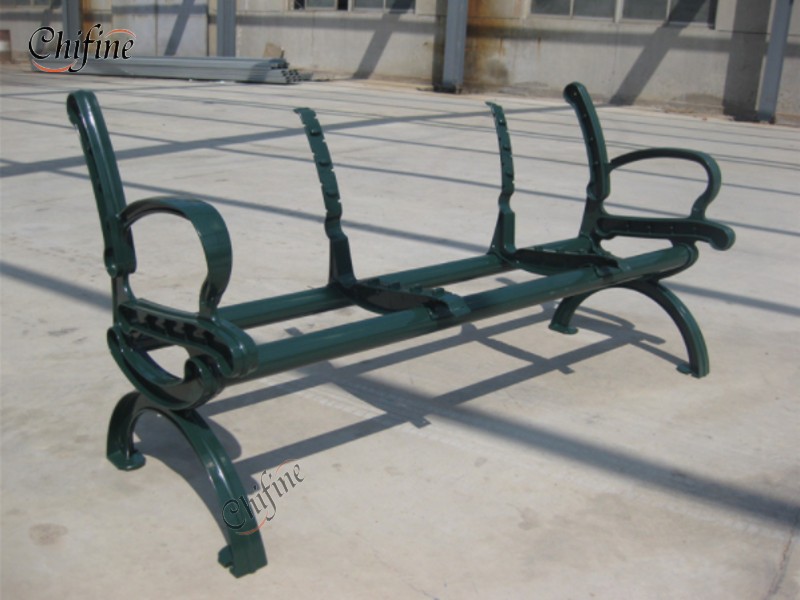 Cast Aluminum Legs Long Park Bench for Public